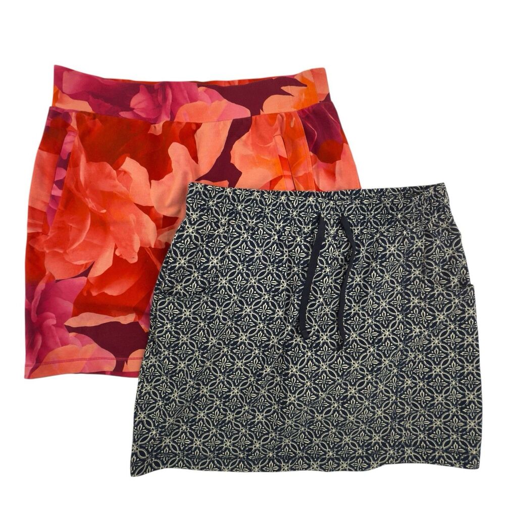 Lot of 2 T By Talbots Skorts Skirts Women Small Blue Pink Coral Golf Pickleball